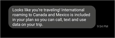 Roaming in Canada and Mexico included on some plans